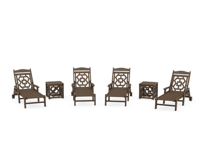 POLYWOOD Chinoiserie 6-Piece Chaise Set in Kona