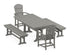 POLYWOOD Palm Coast 5-Piece Farmhouse Dining Set with Trestle Legs - 37" x 72" Table in Slate Grey