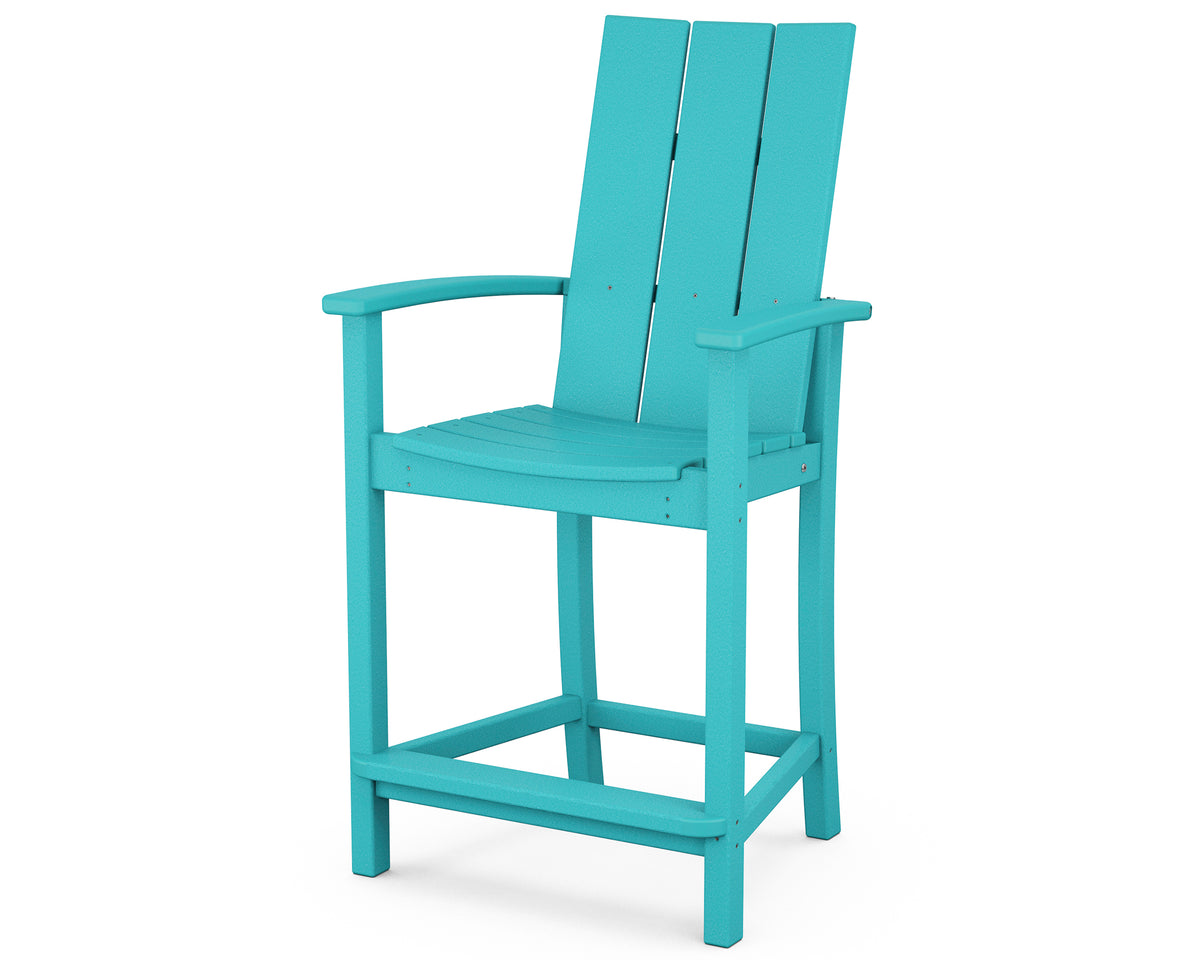 POLYWOOD Modern Adirondack Counter Chair in Aruba