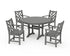 POLYWOOD Chippendale 5-Piece Nautical Trestle Dining Arm Chair Set in Slate Grey
