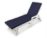 POLYWOOD Nautical Chaise with Arms and Ateeva Cushion in White / Navy