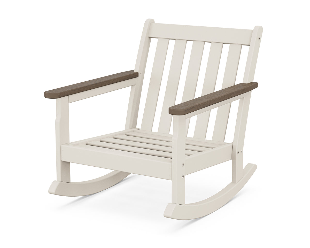 POLYWOOD Vineyard Deep Seating Rocking Chair Frame in Sand / Kona