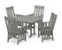 POLYWOOD Acadia 5-Piece Farmhouse Dining Set in Slate Grey