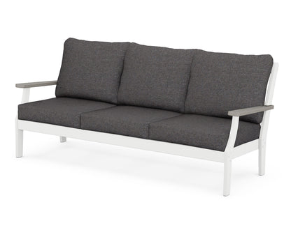 POLYWOOD Braxton Deep Seating Sofa in White / Driftwood / Ash Charcoal