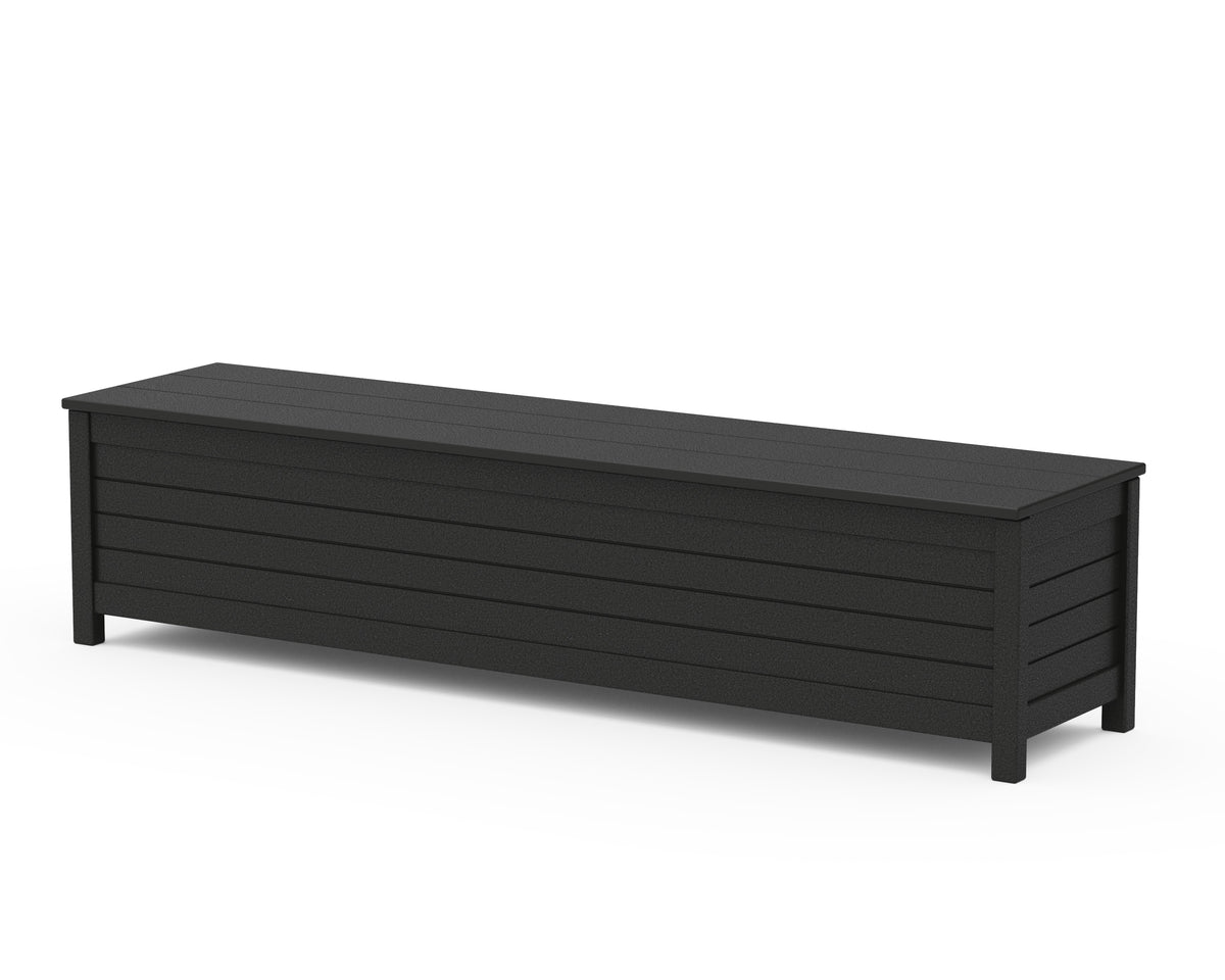 POLYWOOD Nautical 72" Storage Bench in Black