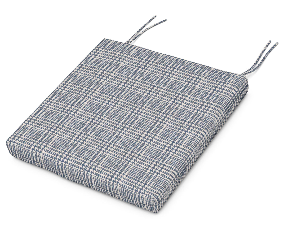 POLYWOOD Acadia Dining Side Seat Pad in Houndstooth Sky Blue