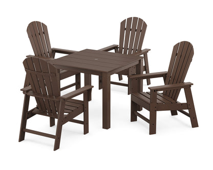 POLYWOOD South Beach Coast 5-Piece Parsons Dining Set in Mahogany