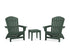 POLYWOOD 3-Piece Nautical Grand Adirondack Set in Green