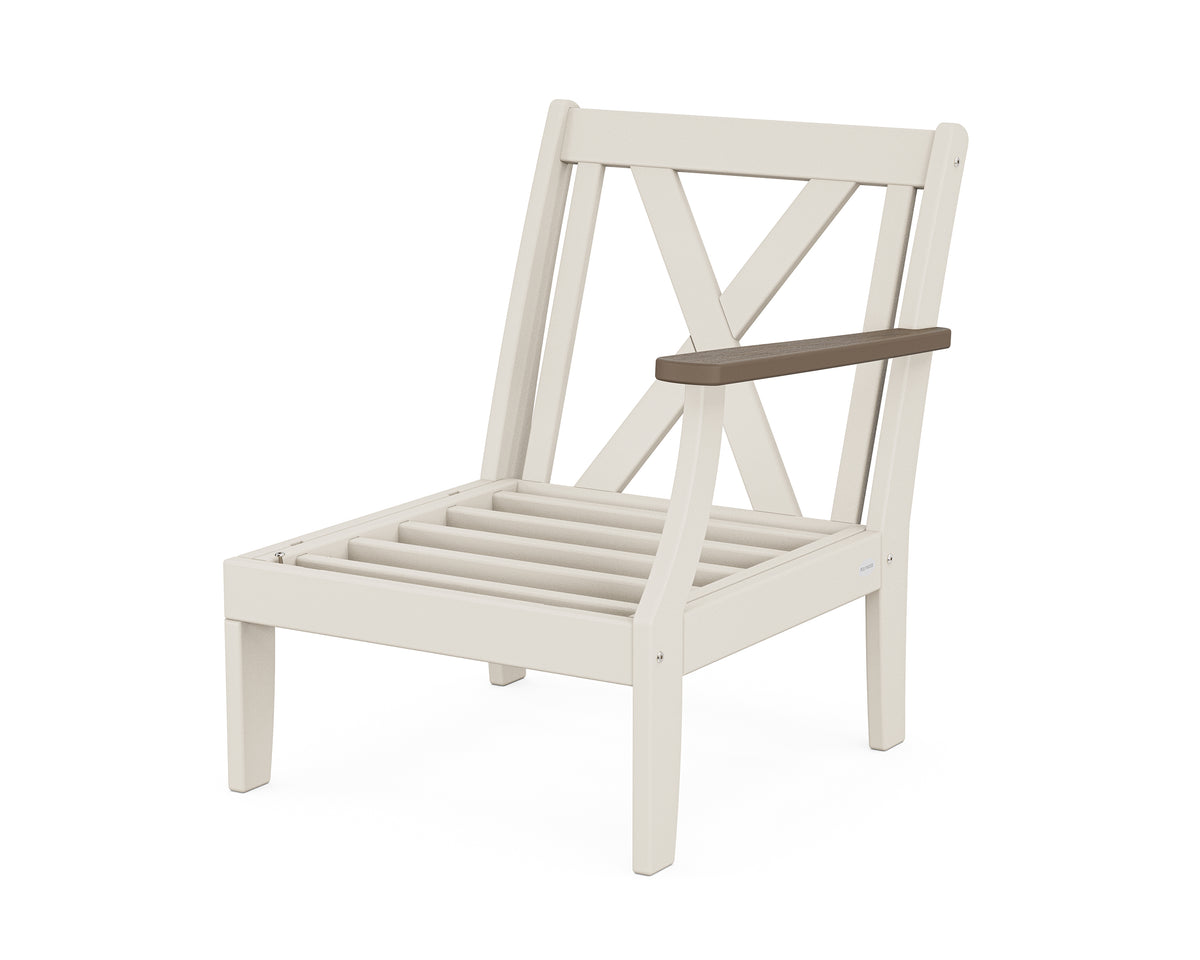 POLYWOOD Braxton Modular Right Arm Chair Frame in Sand / Kona