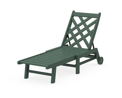 POLYWOOD Wovendale Chaise with Wheels in Green
