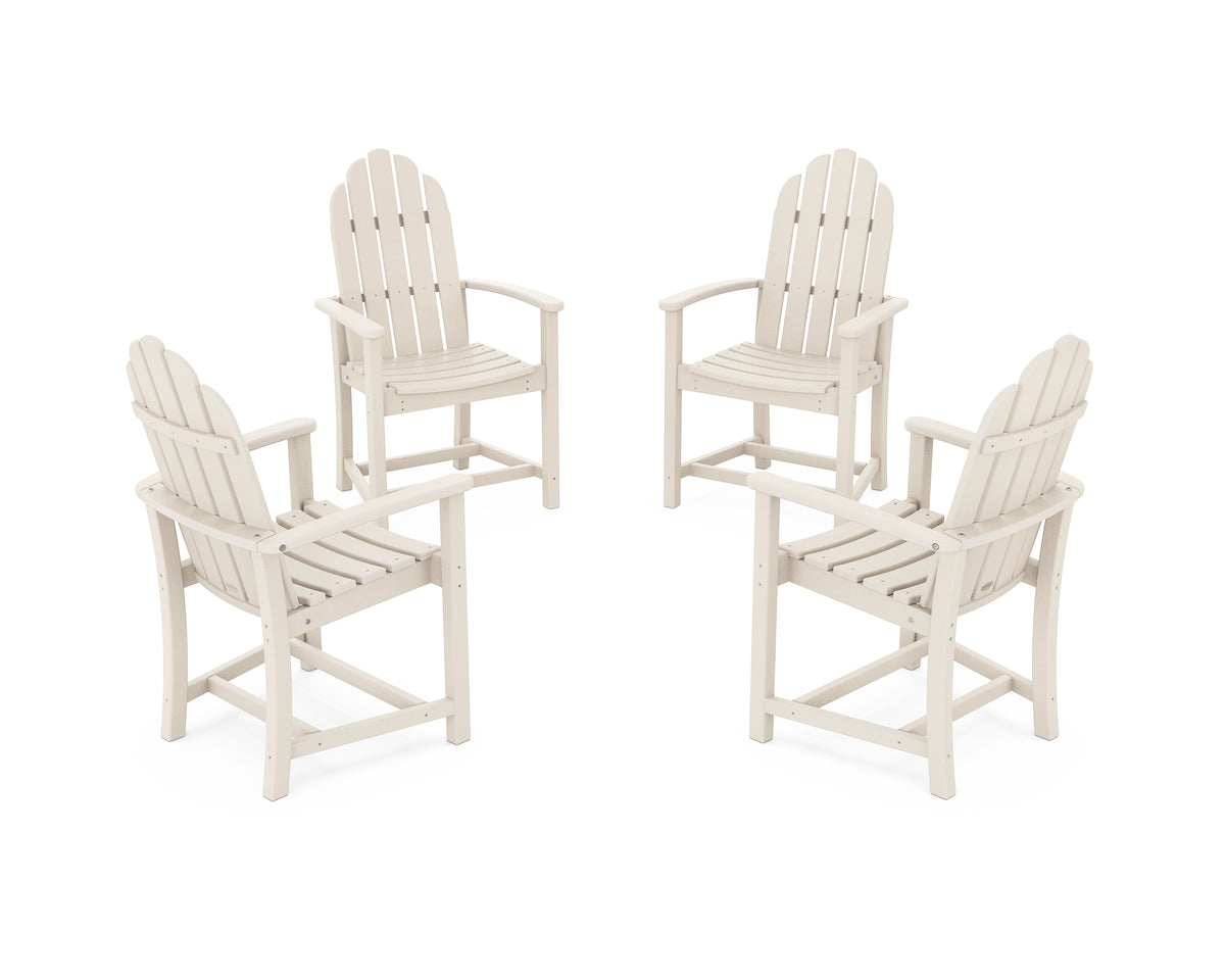 POLYWOOD Classic 4-Piece Upright Adirondack Conversation Set in Sand