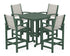 POLYWOOD Coastal 5-Piece Bar Set in Green / Birch