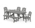 POLYWOOD Savannah 6-Piece Rustic Farmhouse Dining Set with Bench in Slate Grey