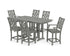 POLYWOOD Country Living Wovendale 7-Piece Farmhouse Counter Set in Slate Grey
