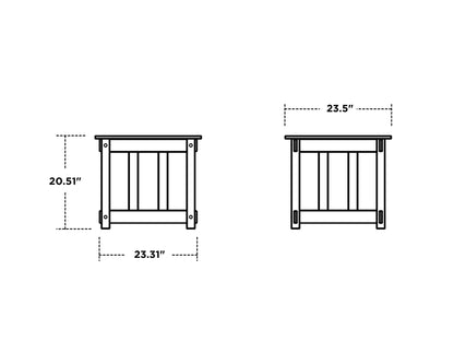 POLYWOOD Acadia Large Square Planter Box dimensions