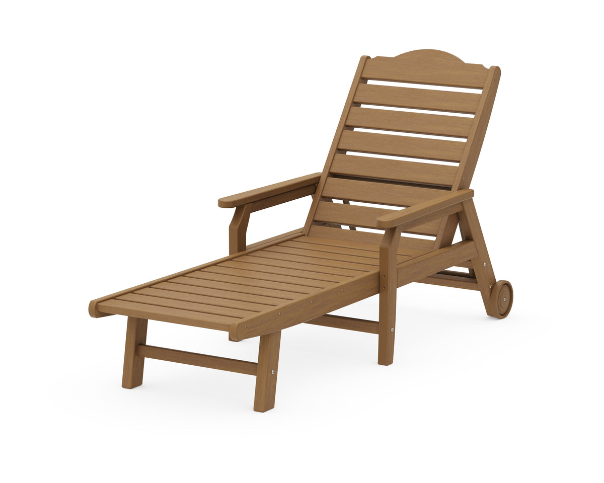 POLYWOOD Savannah Chaise with Arms and Wheels in Natural