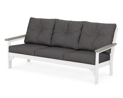 POLYWOOD Vineyard Deep Seating Sofa in White / Driftwood / Ash Charcoal