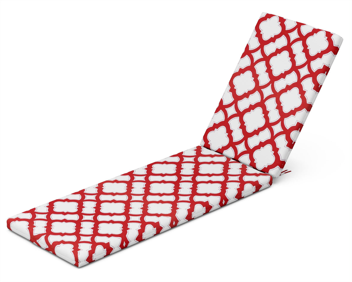 POLYWOOD Chaise Cushion in Trellis Crimson