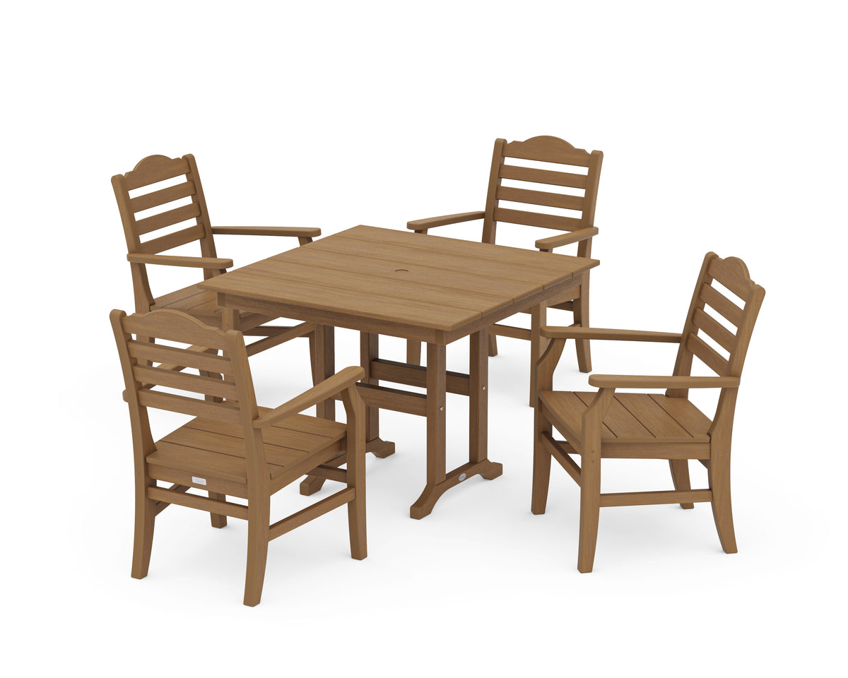 POLYWOOD Savannah 5-Piece Farmhouse Dining Set in Natural