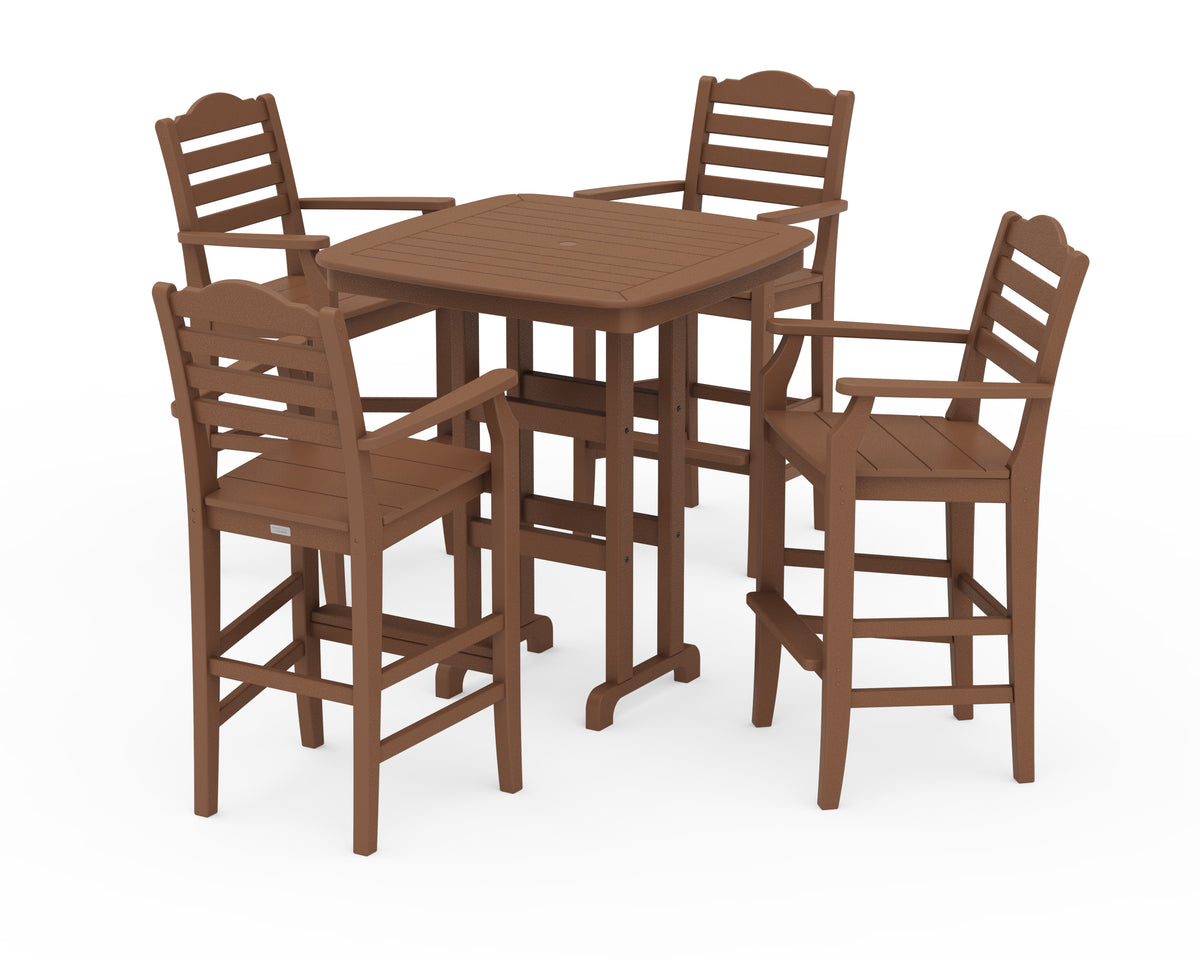 POLYWOOD Savannah 5-Piece Bar Set in Teak