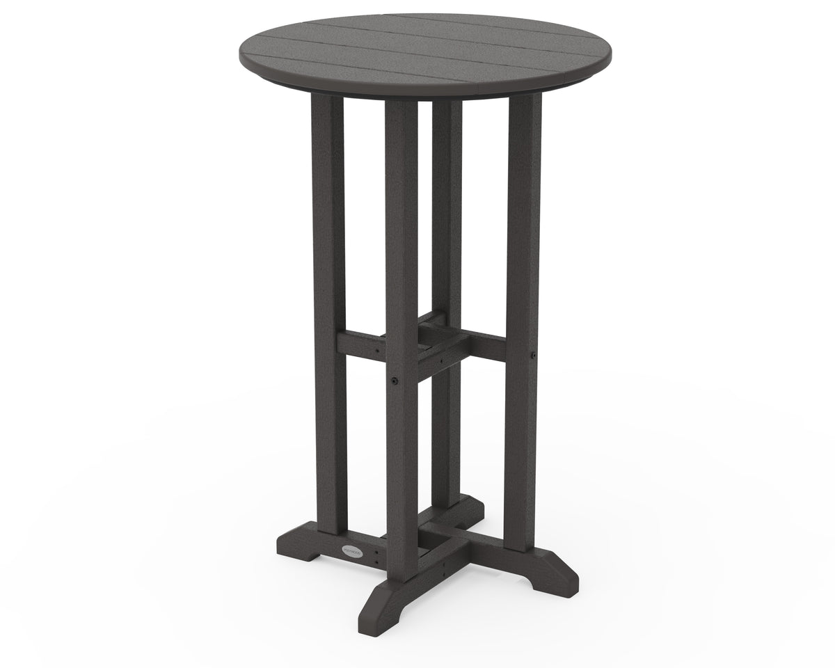 POLYWOOD 24" Round Farmhouse Counter Bistro Table in Vintage Coffee