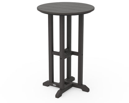 POLYWOOD 24" Round Farmhouse Counter Bistro Table in Vintage Coffee
