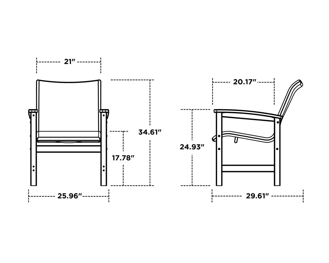 POLYWOOD Coastal Woven Dining Chair dimensions