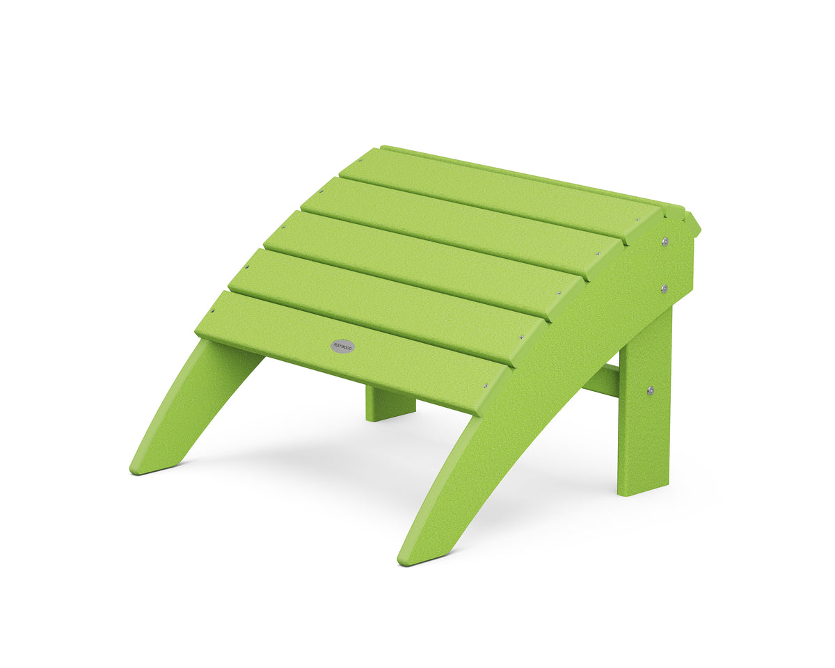 POLYWOOD Vineyard Curveback Adirondack Ottoman in Lime
