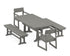 POLYWOOD EDGE 5-Piece Dining Set with Trestle Legs (Nautical Trestle 38" x 73" Table) in Slate Grey
