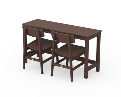 POLYWOOD Modern Studio Urban Chair 3-Piece Balcony Set in Mahogany
