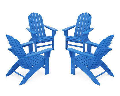 POLYWOOD 4-Piece Vineyard Curveback Adirondack Chair Conversation Set
