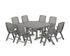 POLYWOOD Nautical Highback 9-Piece Square Dining Set with Trestle Legs in Slate Grey