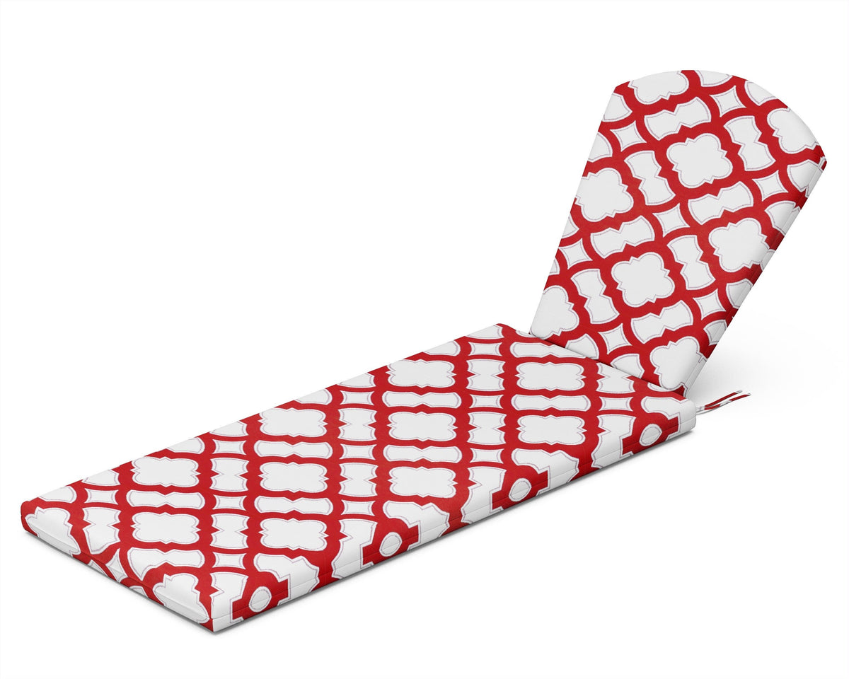 POLYWOOD Chaise Cushion in Trellis Crimson