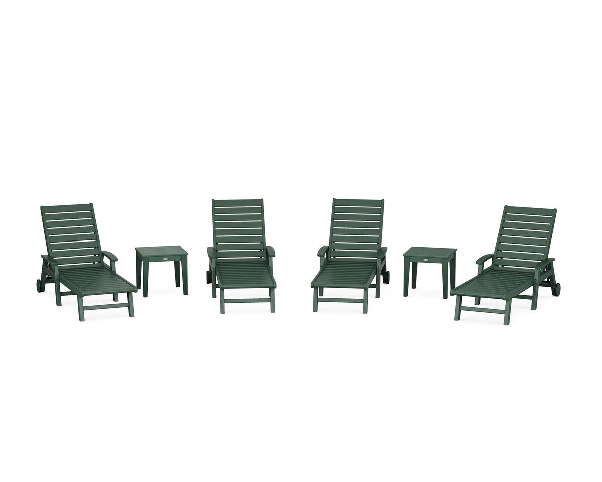 POLYWOOD Signature Chaise 6-Piece Set with Wheels in Green