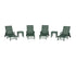 POLYWOOD Signature Chaise 6-Piece Set with Wheels in Green
