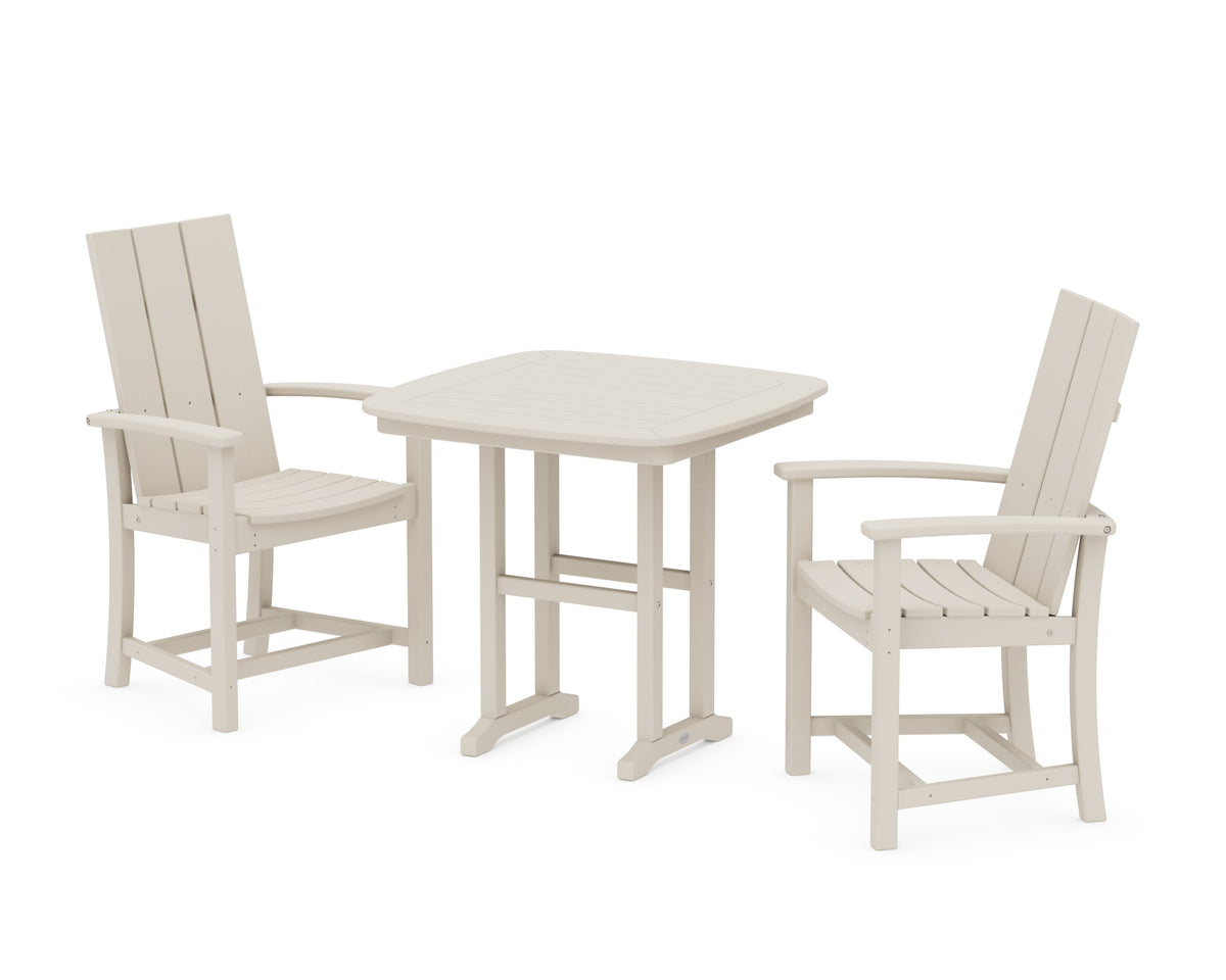 POLYWOOD Modern Adirondack 3-Piece Dining Set - 31" Table in Sand