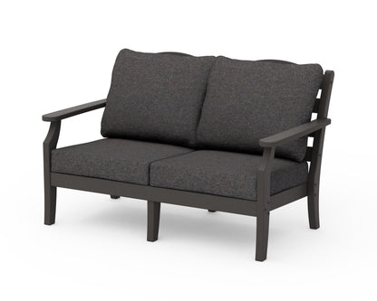 POLYWOOD Savannah Deep Seating Loveseat in Vintage Coffee / Ash Charcoal