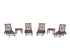 POLYWOOD Chippendale 6-Piece Chaise Set with Wheels in Mahogany