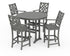 POLYWOOD Country Living Wovendale 5-Piece Round Bar Set in Slate Grey