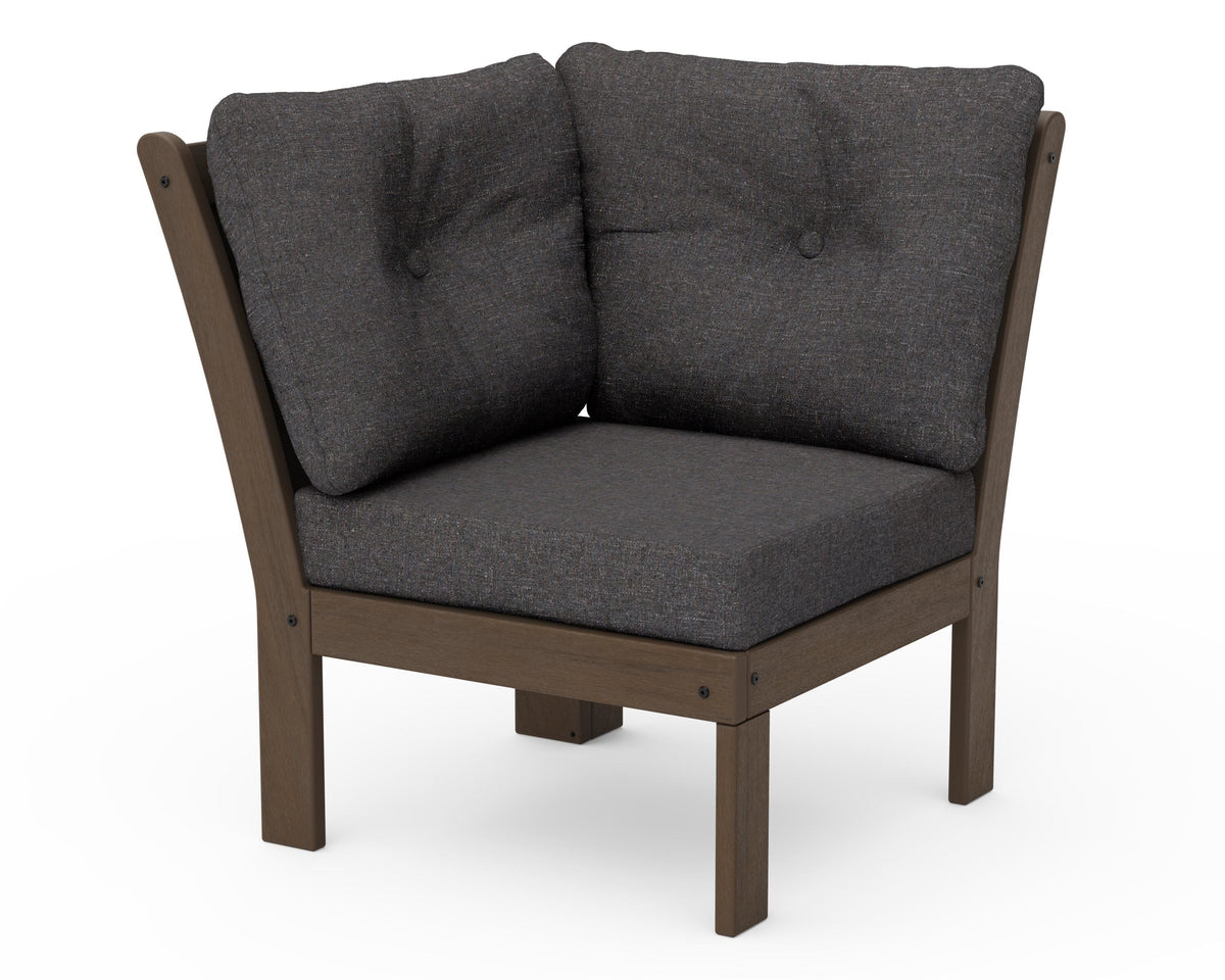 POLYWOOD Vineyard Modular Corner Chair in Kona / Ash Charcoal