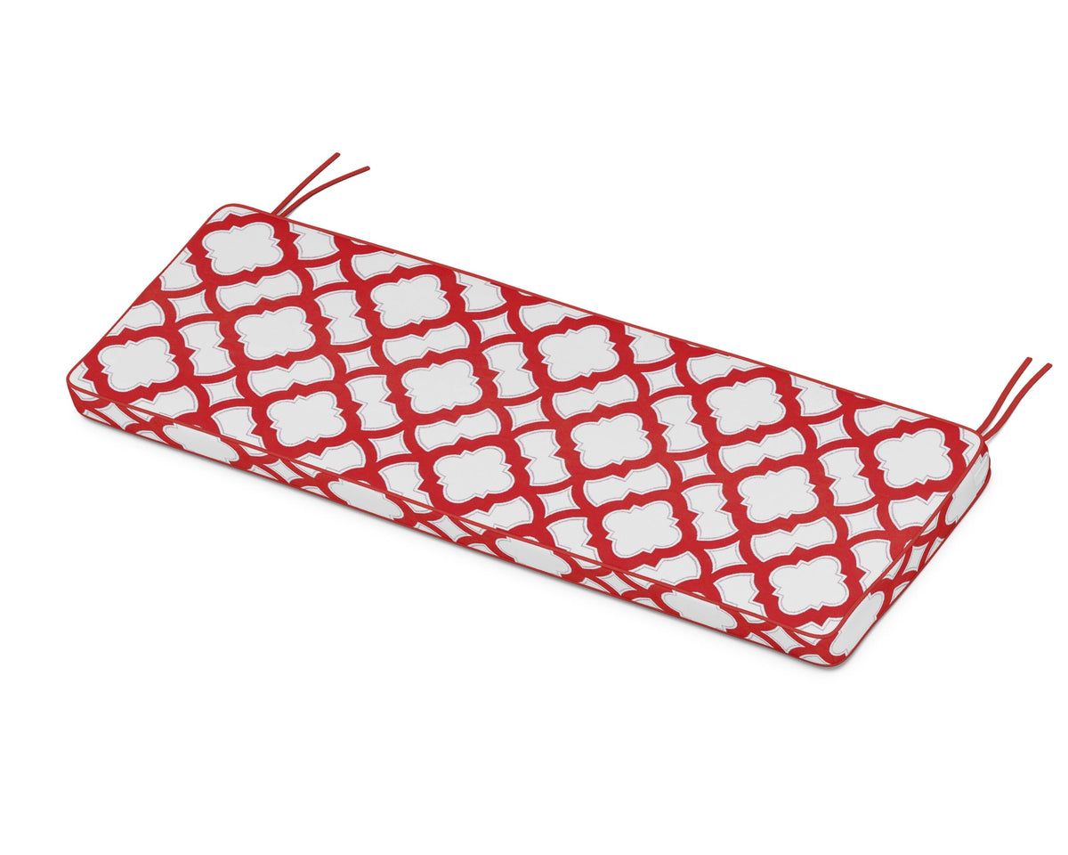 POLYWOOD Chinoiserie 60" Bench Seat Cushion in Trellis Crimson