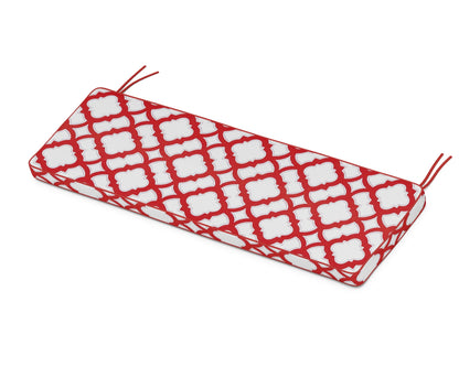 POLYWOOD Chinoiserie 60" Bench Seat Cushion in Trellis Crimson