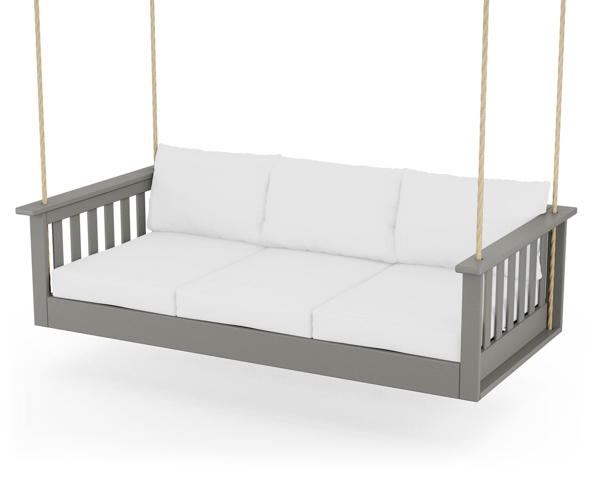 POLYWOOD Vineyard Daybed Swing in Slate Grey / Natural