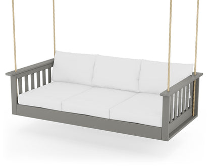 POLYWOOD Vineyard Daybed Swing in Slate Grey / Natural