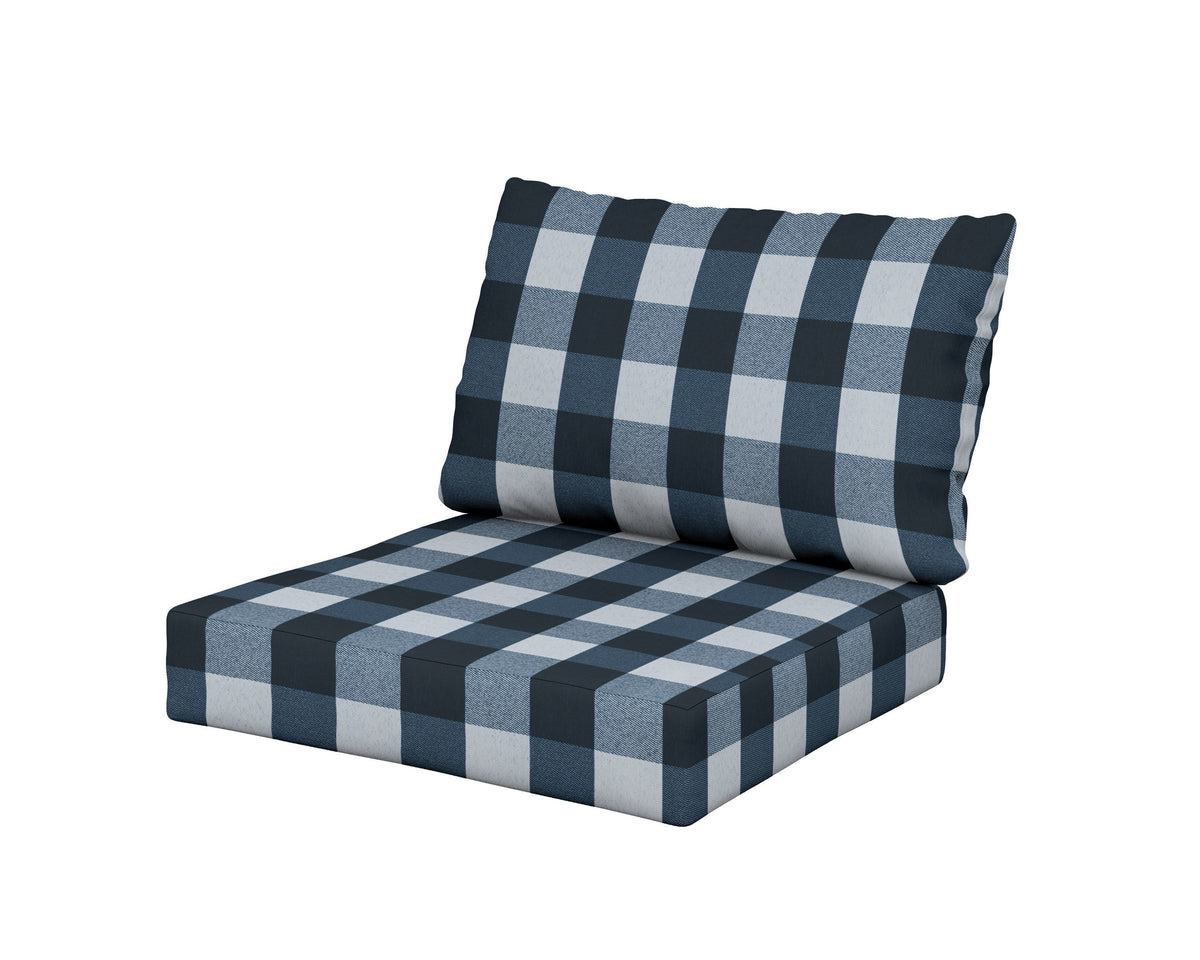 POLYWOOD Modular Cushion in Buffalo Plaid Marine Indigo