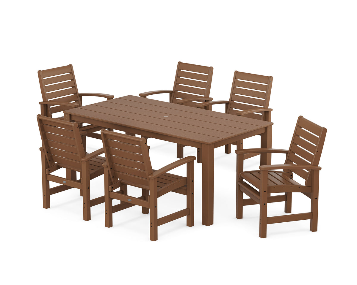 POLYWOOD Signature 7-Piece Parsons Dining Set in Teak