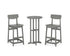 POLYWOOD Modern Studio Urban Bar Chair 3-Piece Bistro Set in Slate Grey