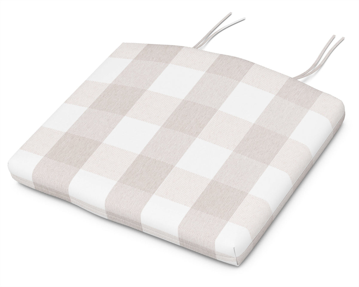 POLYWOOD Seat Cushion - 12.65"D x 15"W x 2.5"H in Buffalo Plaid Dune Burlap