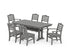 POLYWOOD Savannah 7-Piece Farmhouse Dining Set with Trestle Legs in Slate Grey