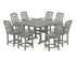 POLYWOOD Country Living Cottage 9-Piece Square Farmhouse Counter Set with Trestle Legs in Slate Grey